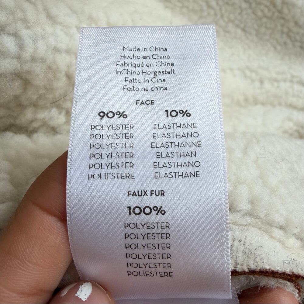 Mother The Brrly Coat Wash Staying In Size Large Brown White Warm Coat Luxury - Picture 12 of 16